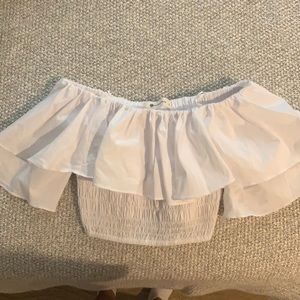 White Ruffle Off the Shoulder Top